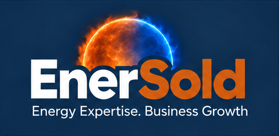 EnerSold logo on navy background